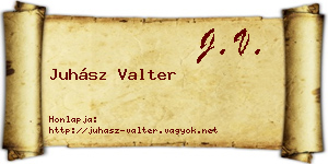 Juhász Valter névjegykártya